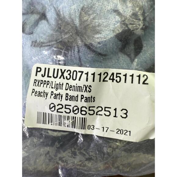 NWT REVOLVE PJ Salvage Peachy Party Band Pants Light Denim XS - Picture 4 of 7